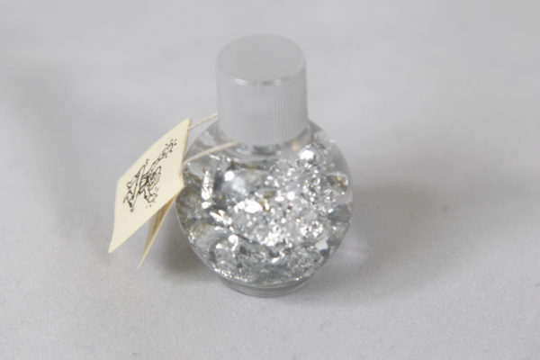 Real Silver Flake in small glass bottle