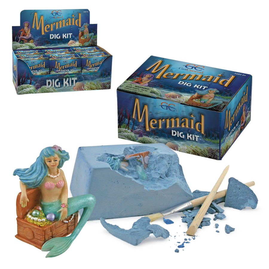 Mermaid Dig Kit and mermaid with dig block and tools