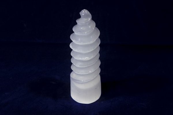 Selenite Spiral Tower front view