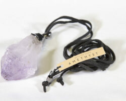 large rough amethyst point necklace
