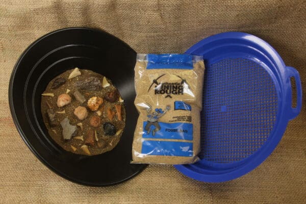 Excavation Kit Blue large fossil bag with sifter