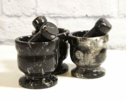 Small Black Orthoceras Mortar and Pestle