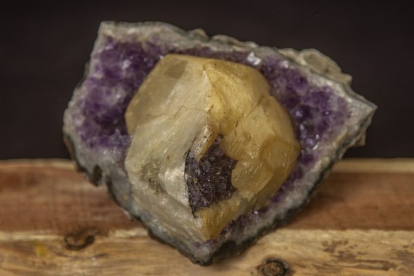 Amethyst Crystal with Unique Calcite Growth