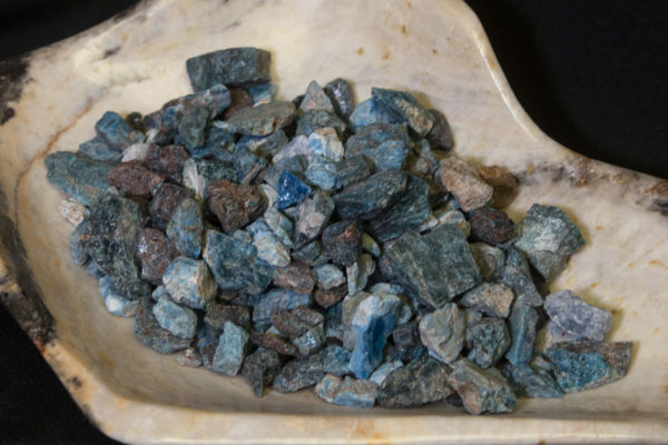 Pile of Blue Apatite Stones 1 pound top view