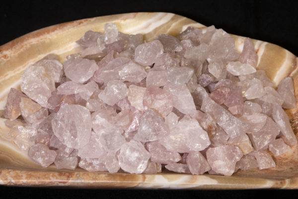 Natural Rough Rose Quartz Crystals 1 pound top view