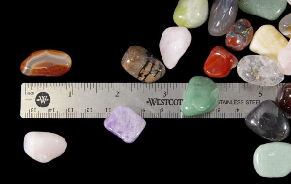 Natural Assorted Tumbled Stones 1lb with ruler