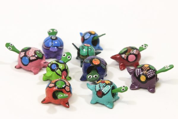 Ten Assorted Looseneck Turtle Figurines side view