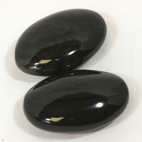 Black Obsidian Palm Stone, with Gold Sheen