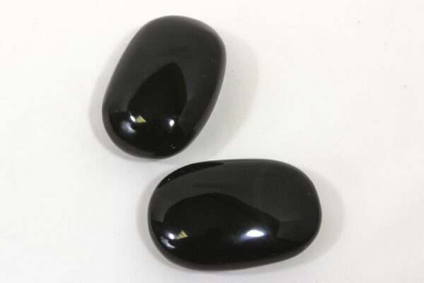 Two Black Obsidian Massage Stones