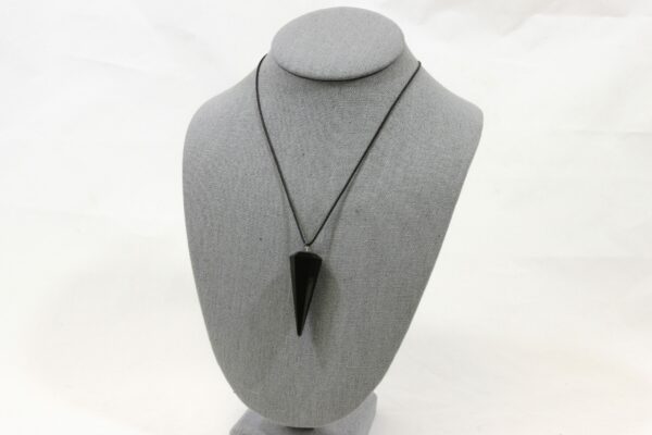Black Obsidian Pendulum Pendant on necklace