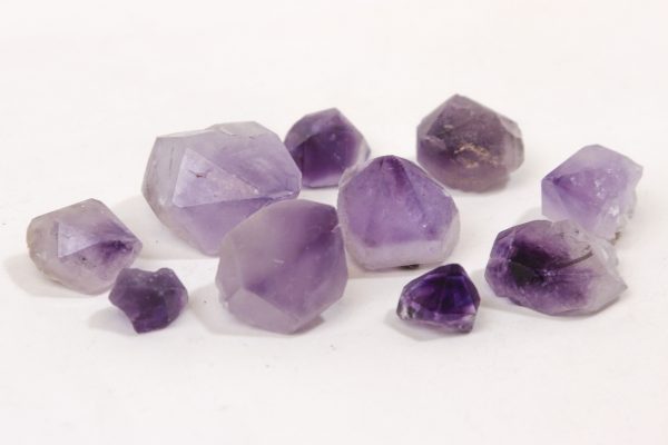 Pieces of raw Amethyst points