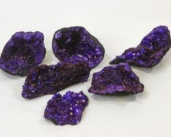 Purple Small Dyed Geode with Gold Flake
