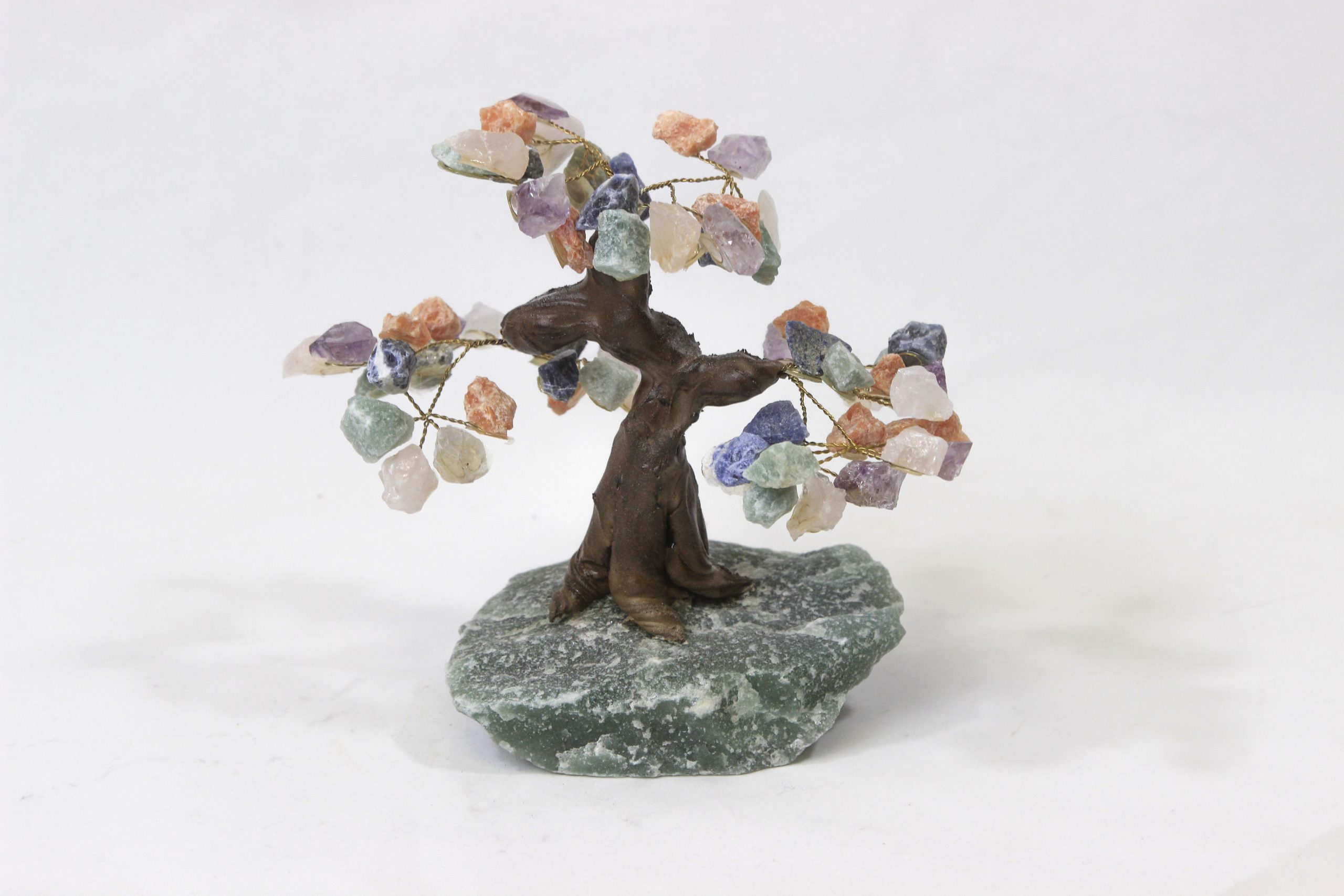 Mixed Gemstone Crystal Points Tree with Aventurine Base Medium