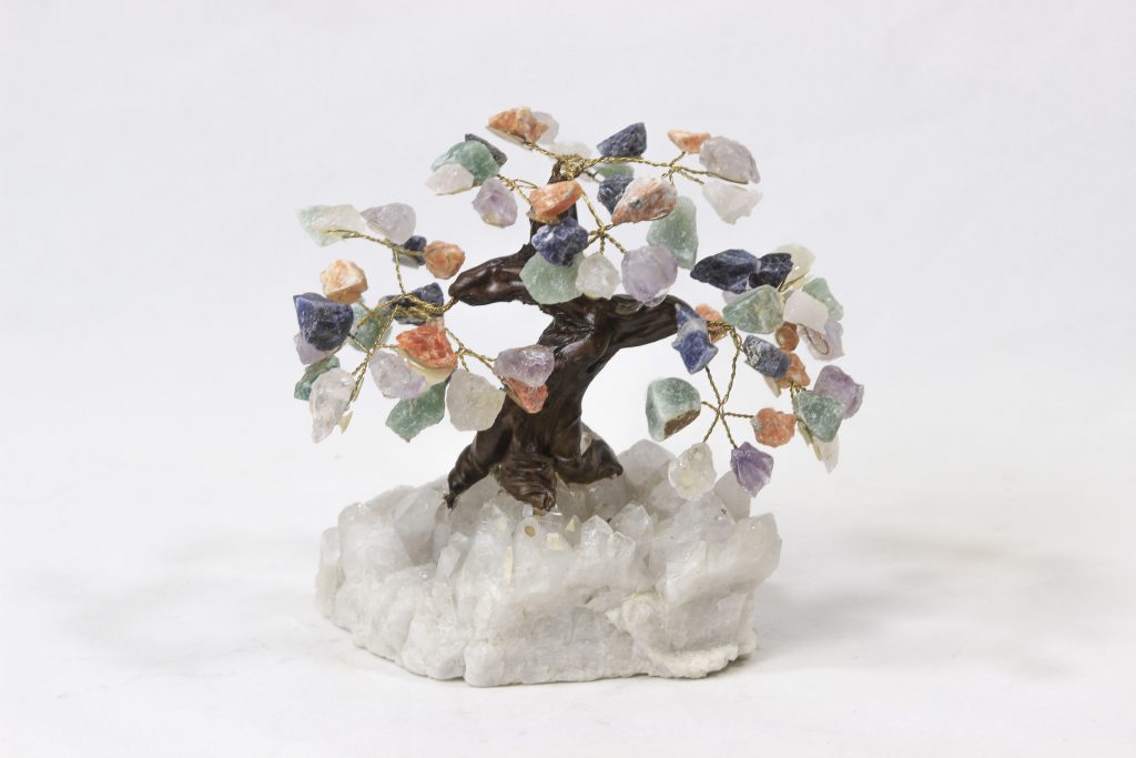 Medium Mixed Gemstone Tree with Crystal Base - Kids Love Rocks