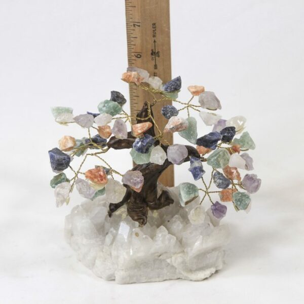 Medium Mixed Gemstone Tree with Crystal Base