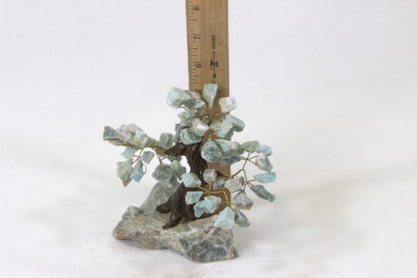 Medium Amazonite Gemstone Tree with ruler for size comparison