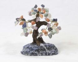 Medium Mixed Gemstone Crystal Points Tree with Sodalite Base