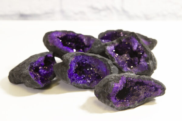 assorted medium purple dyed geodes