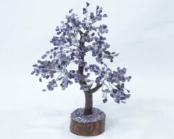 500 stone Amethyst Tree with Wood Base