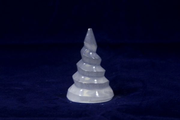 Mini Selenite Spiral Tower front view