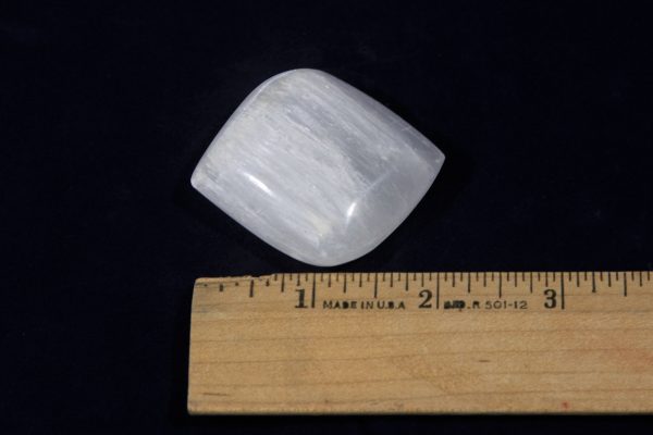 Selenite Soap Wishing Stone with ruler for size