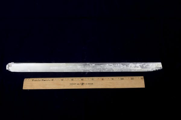 Raw Selenite Stick with ruler to show size