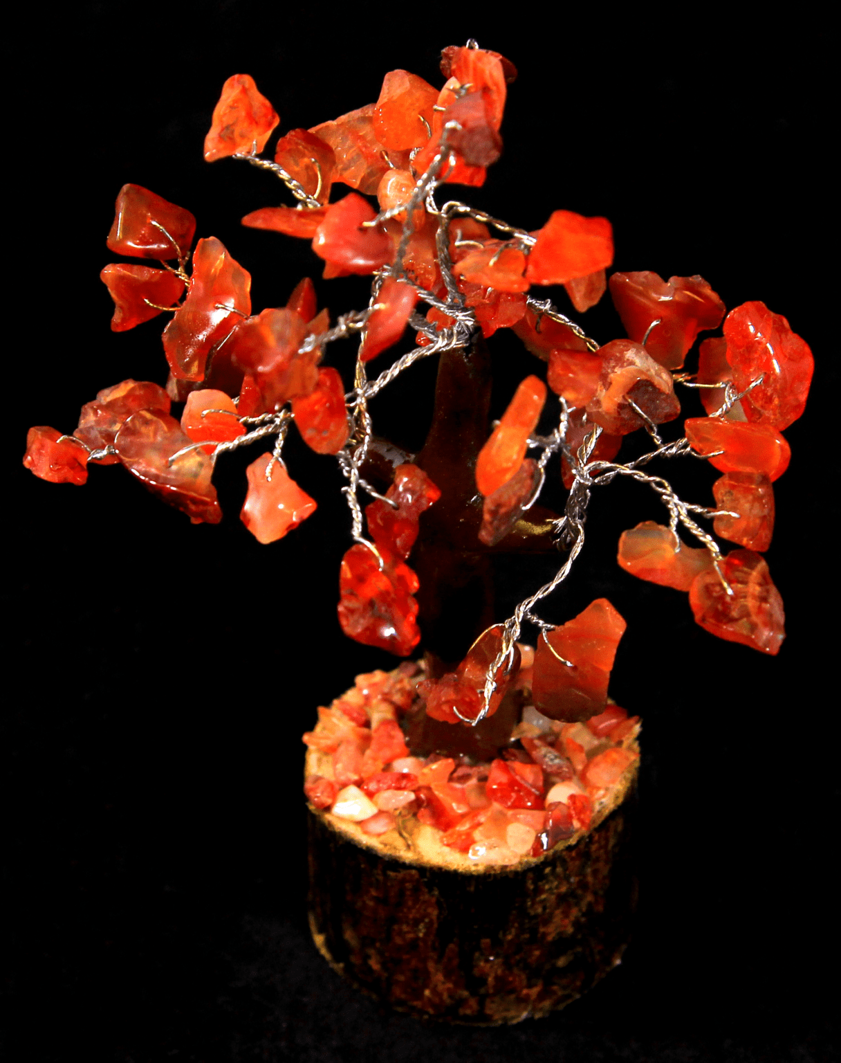 Red Carnelian 60 Chip Gemstone Tree - Kids Love Rocks