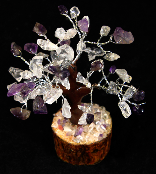60 Chip Crystal and Amethyst Gemstone Tree top view