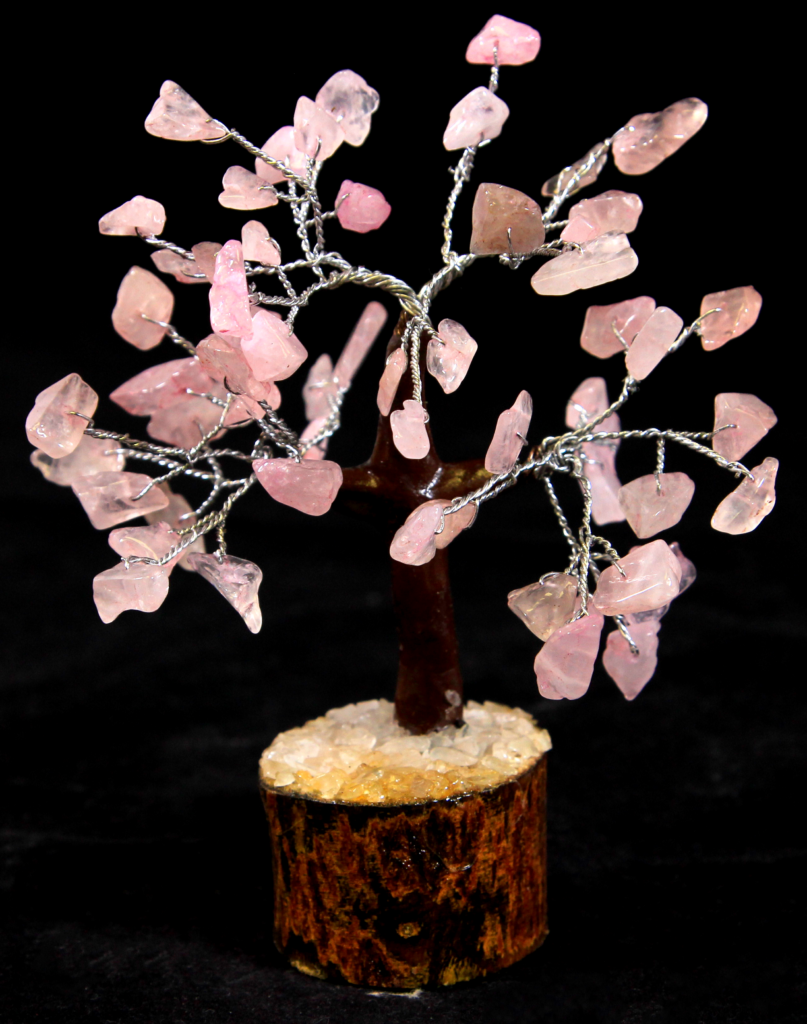 60 Chip Rose Quartz Gemstone Tree - Kids Love Rocks