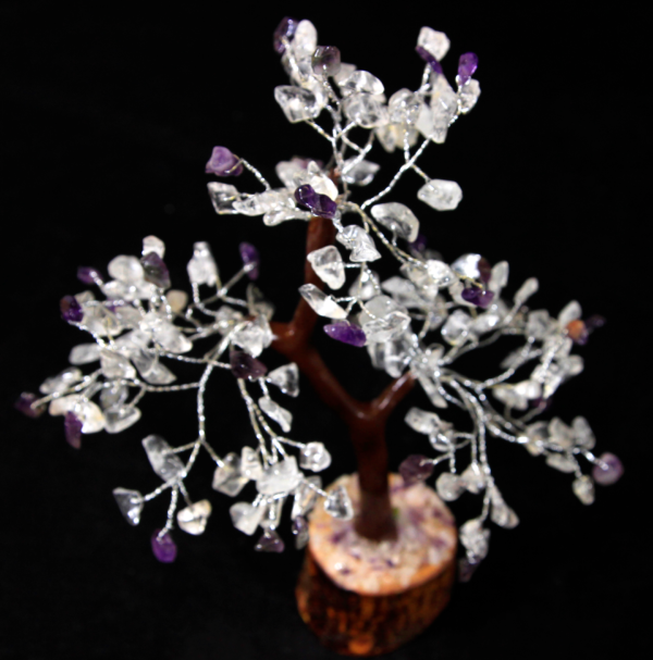 160 Gemstone Chip Crystal and Amethyst Tree top view