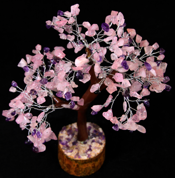 300 Rose Quartz and Amethyst Chip Tree top view
