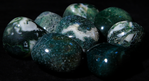 Pile of Large Tumbled Moss Agate