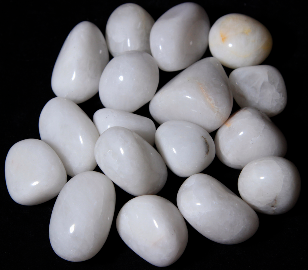 1lb of Medium Tumbled White Agate (26mm-32mm) - Kids Love Rocks