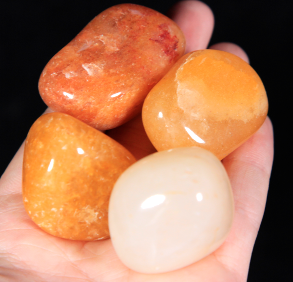 Medium Tumbled Yellow Aventurine Pieces in hand for size
