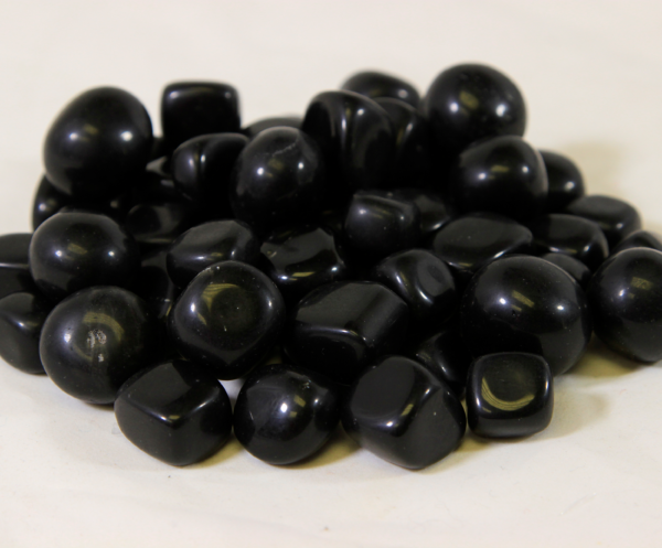 Pile of Small Tumbled Black Obsidian Stones
