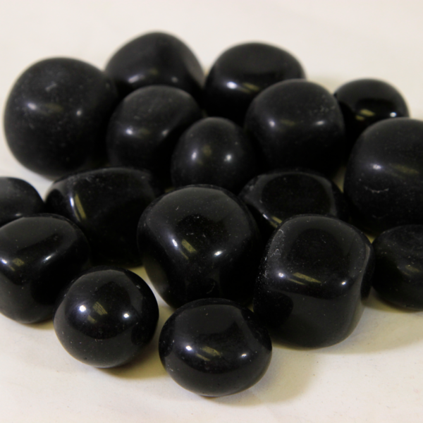 1lb of Tumbled Black Obsidian, Medium (26mm-32mm)