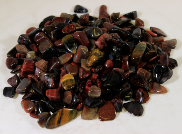 Pile of Tumbled Red Tiger Eye Stones
