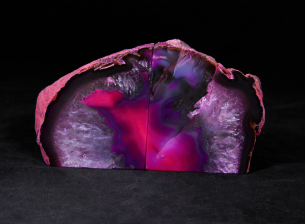 Pair of Medium Pink Agate Bookends