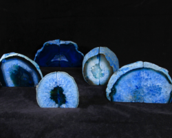 Five Pairs of Medium Blue Agate Bookends