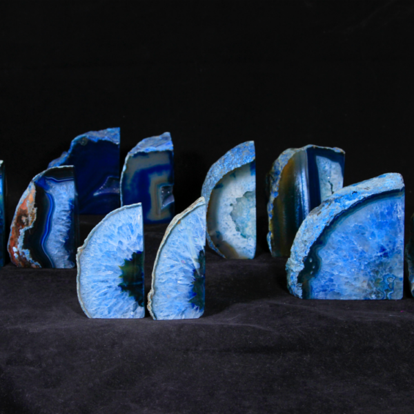 Blue Dyed Agate Bookend, Medium