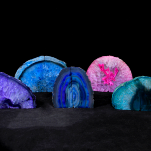 Assorted Dyed Agate Bookends, Medium
