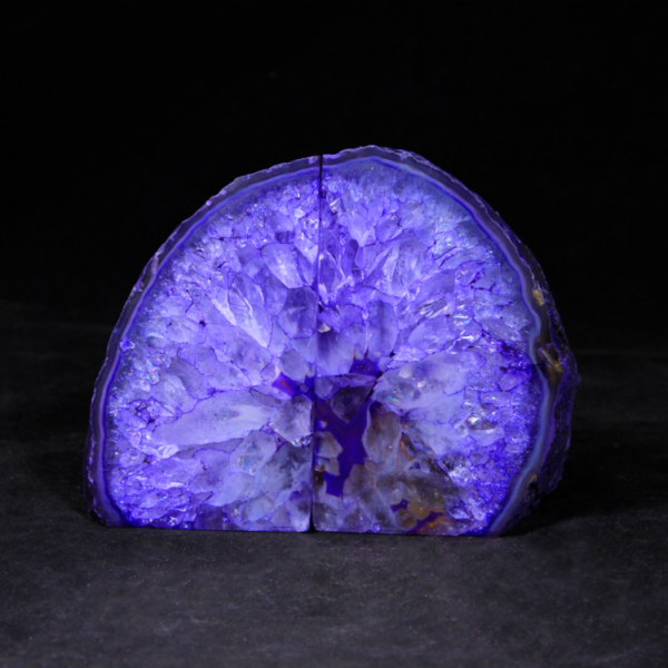 Purple Dyed Agate Bookend, Medium