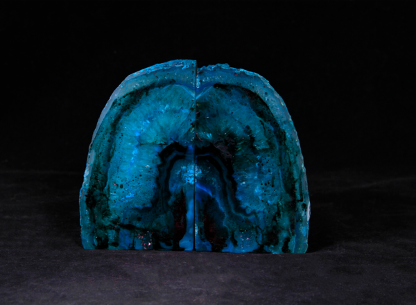 Pair of Medium Teal Agate Bookends