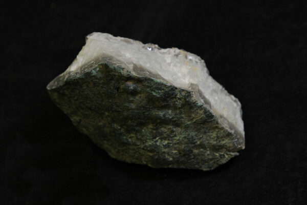 Light Purple and White Amethyst Crystal Cluster embedded in green rock matrix