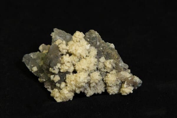 Yellow Amethyst Crystal Cluster embedded in green rock matrix