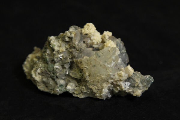 Yellow Amethyst Crystal Cluster embedded in green rock matrix
