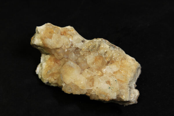 Small Yellow Amethyst Crystal Cluster in Orange rock matrix