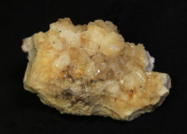 Small Yellow Amethyst Crystal Cluster in Orange rock matrix