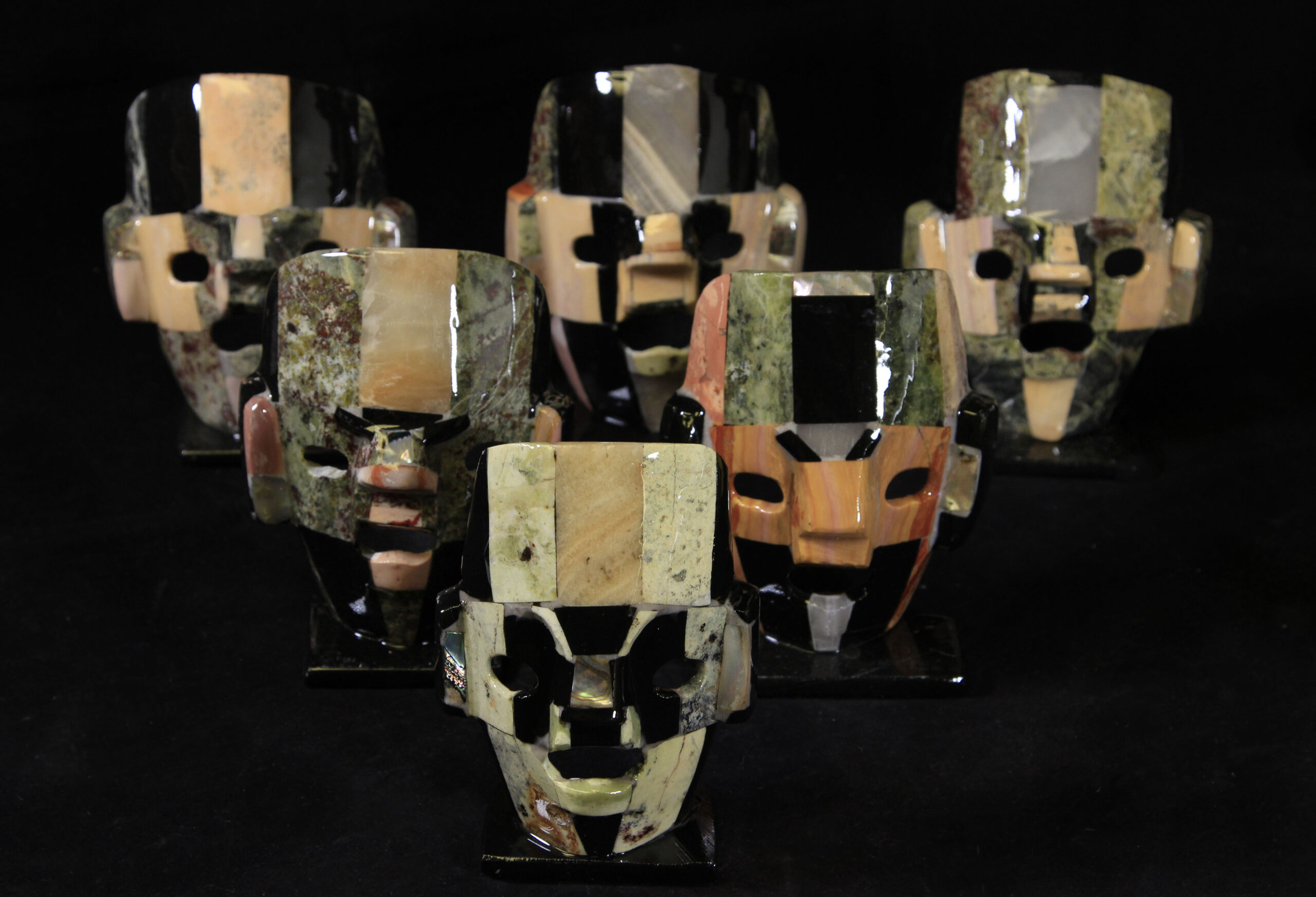 Set of several decorative crystal masks