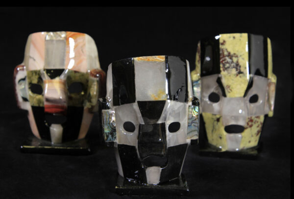 Set of three decorative crystal masks